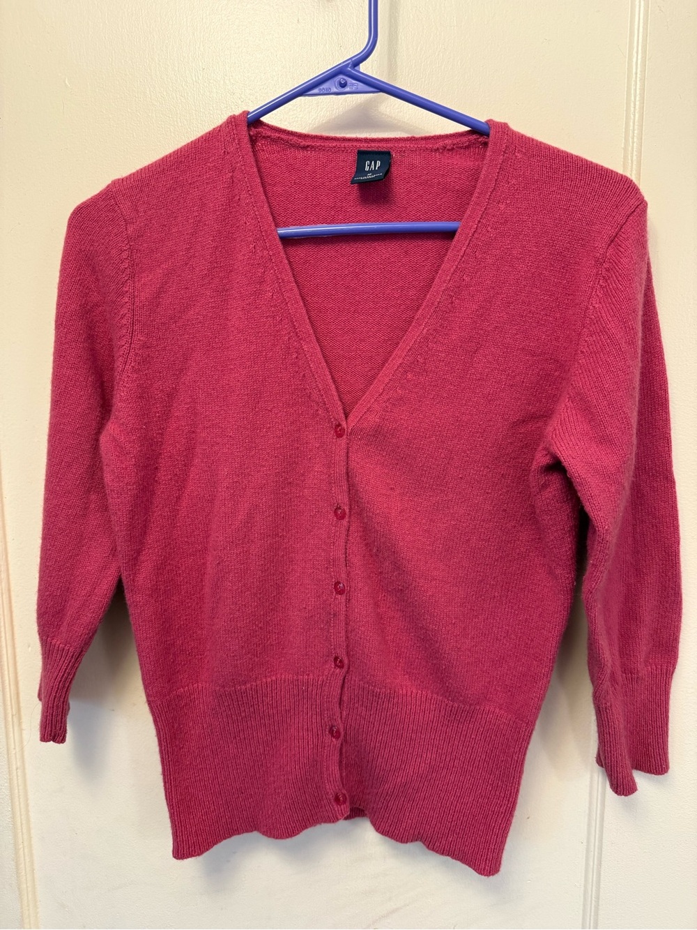 GAP Women's Pink V-Neck Button Cardigan